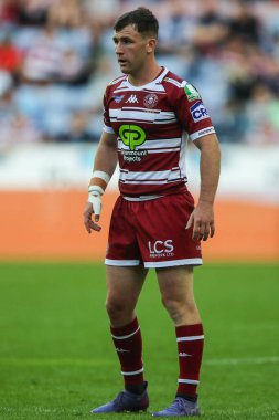 Wigan Warriors 'dan Harry Smith 19. Betfred Süper Lig karşılaşmasında Wigan Warriors, Wigan Wolves' a karşı DW Stadyumu, Wigan, İngiltere, 26 Temmuz 2024