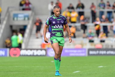 Corey Hall of Castleford Tigers 19. Betfred Süper Lig karşılaşmasında Salford Red Devils Castleford Tigers 'a karşı Salford Community Stadyumu, Eccles, Birleşik Krallık, 27 Temmuz 2024