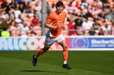 Alex Lankshear, Blackpoolin 'in 27 Temmuz 2024' te Bloomfield Road, Blackpool, Birleşik Krallık 'ta oynanan Blackpool vs Sunderland ön sezon dostluk maçı sırasında oynadığı maçı izledi.