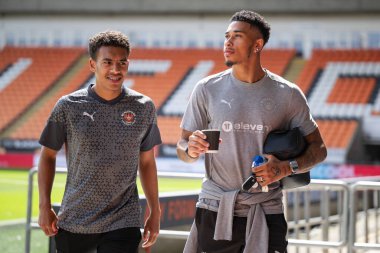 Blackpool 'dan Jordan Lawrence-Gabriel, Bloomfield Road, Blackpool, Birleşik Krallık' ta oynanan Blackpool-Sunderland maçından önce geldi.