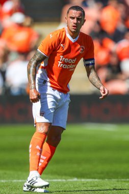 Blackpool 'dan Oliver Norburn sezon öncesi dostluk maçı sırasında Blackpool Sunderland' a karşı Bloomfield Road, Blackpool, Birleşik Krallık, 27 Temmuz 2024