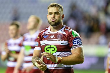 Wigan Warriors takımından Kaide Ellis, 26 Temmuz 2024 'te Wigan Wigan Stadyumu' nda oynanan 19.