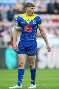 Warrington Wolves 'tan Matty Nicholson, Betfred Süper Lig 19. Maç Wigan Warriors' a karşı Wigan Wolves maçı sırasında Wigan Stadyumu, Wigan, Birleşik Krallık 'ta 26 Temmuz 202