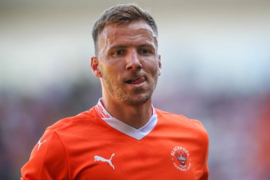Blackpool 'dan Lee Evans, Blackpool-Sunderland maçında Bloomfield Road, Blackpool, İngiltere' de 27 Temmuz 202 'de karşı karşıya geldi.