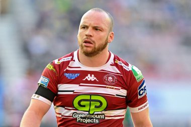 Wigan Warriors 'dan Liam Marshall Betfred Süper Lig 19. Raundda Wigan Warriors' a karşı Wigan Wolves maçı sırasında Wigan Stadyumu, Wigan, Birleşik Krallık, 26 Temmuz 202