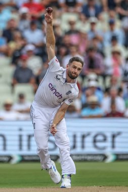 İngiltere 'den Chris Woakes, İngiltere' nin Edgbaston, Birmingham, Birleşik Krallık 'ta oynadığı 3. Rothesay Test Maçı 1.