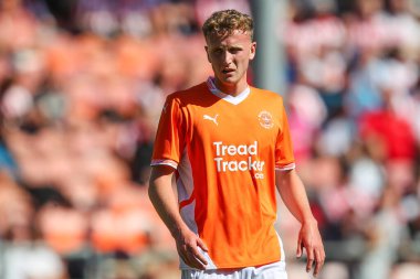 Blackpool 'dan Ryan Finnigan sezon öncesi dostluk maçı sırasında Blackpool - Sunderland Bloomfield Road, Blackpool, Birleşik Krallık, 27 Temmuz 2024