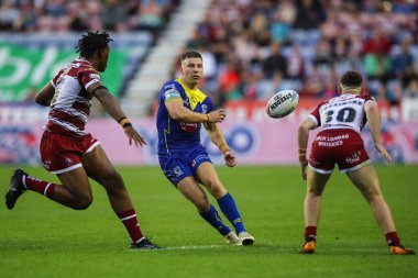 Warrington Wolves takımından George Williams, 26 Temmuz 2024 'te İngiltere' nin Wigan Stadyumu 'nda oynanan 19.