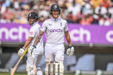 Ben Stokes of England full of smiles during the 3rd Rothesay Test Match Day 3 England vs West Indies at Edgbaston, Birmingham, United Kingdom, 28th July 2024 clipart