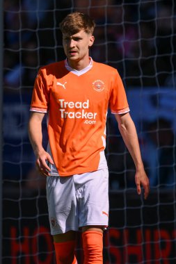 Blackpool 'dan Zac Ashworth sezon öncesi dostluk maçı sırasında Blackpool Sunderland' a karşı Bloomfield Road, Blackpool, İngiltere, 27 Temmuz 202