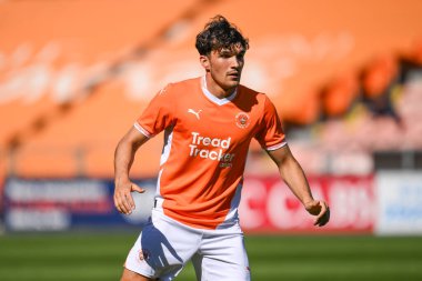 Blackpool 'dan Kyle Joseph, Blackpool' a karşı Blackpool - Sunderland maçı sırasında, Bloomfield Road, Blackpool, Birleşik Krallık, 27 Temmuz 202