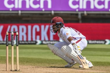 Batı Hint Adaları 'ndan Kavem Hodge, 28 Temmuz 202' de İngiltere 'nin Edgbaston, Birmingham' da Batı Hint Adaları 'na karşı oynadığı 3. Rothesay Deneme Maçı' nda kırışıklık noktasına ulaştı.