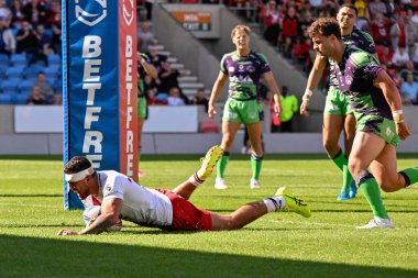 Salford Red Devils takımından Oli Partington, Salford Red Devils ile Castleford Castleford Tigers maçında 27 Temmuz 2024 'te oynanan Betfred Süper Lig karşılaşmasında 22-16 Salford' u deneyecek.