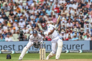 Batı Hint Adaları 'ndan Jason Holder, İngiltere' nin Edgbaston, Birmingham, Birleşik Krallık 'ta oynadığı 3. Rothesay Test Maçı' nda 6 puan aldı.