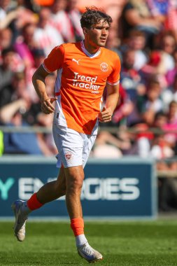 Blackpool 'dan Kyle Joseph, Blackpool' a karşı Blackpool - Sunderland maçı sırasında, Bloomfield Road, Blackpool, Birleşik Krallık, 27 Temmuz 2024