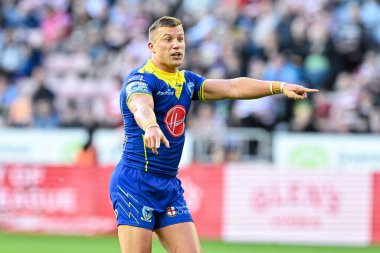Warrington Wolves takımından Josh Drinkwater, 26 Temmuz 2024 'te İngiltere' nin Wigan Stadyumu 'nda oynanan 19.
