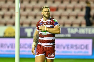 Wigan Warriors takımından Kaide Ellis, 26 Temmuz 2024 'te Wigan Wigan Stadyumu' nda oynanan 19.