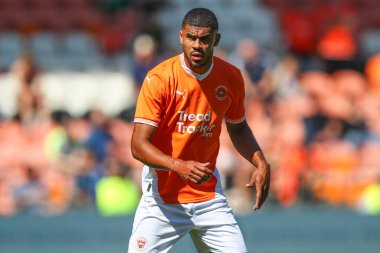 Blackpool 'dan Ash Fletcher, Blackpool' a karşı Blackpool - Sunderland maçı sırasında, Bloomfield Road, Blackpool, Birleşik Krallık, 27 Temmuz 2024