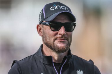 Brendon McCullum Rothesay Test Maçı 'nın ikinci gününde İngiltere - Batı Hint Adaları maçı Edgbaston, Birmingham, Birleşik Krallık, 27 Temmuz 2024