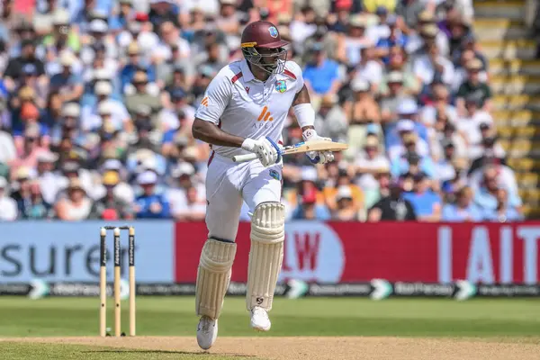 Jason Holder of West Indies makes one run during the 3rd Rothesay Test Match Day 3 England vs West Indies at Edgbaston, Birmingham, United Kingdom, 28th July 2024