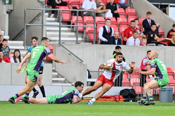 Salford Red Devils takımından Kallum Watkins, 27 Temmuz 2024 'te Salford Community Stadyumu' nda oynanan 19. Salford Red Devils - Castleford Tigers maçında elendi.