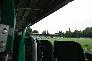 UEFA Şampiyonlar Ligi İkinci Eleme Turu öncesinde Park Hall Stadyumu 'nun genel bir görüntüsü 30 Temmuz 2024' te İngiltere 'nin Oswestry kentindeki Park Hall Stadyumu' nda The New Saints vs Ferencvros karşılaşması