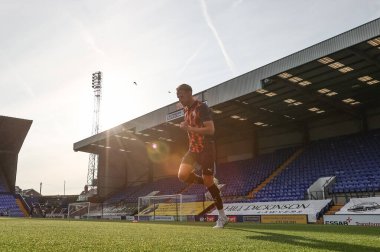 Blackpool 'dan Jordan Rhodes, 30 Temmuz 2024' te İngiltere, Birkenhead 'deki Prenton Park' ta oynanan Tranmere Rovers-Blackpool maçında maç öncesi ısınma maçında...