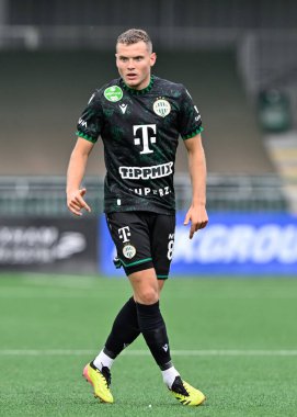 Ferencvros takımından Philippe Rommens UEFA Şampiyonlar Ligi İkinci Ön eleme karşılaşmasında The New Saints vs Ferencvros 'a karşı Park Hall Stadyumu, Oswestry, Birleşik Krallık, 30 Temmuz 2024