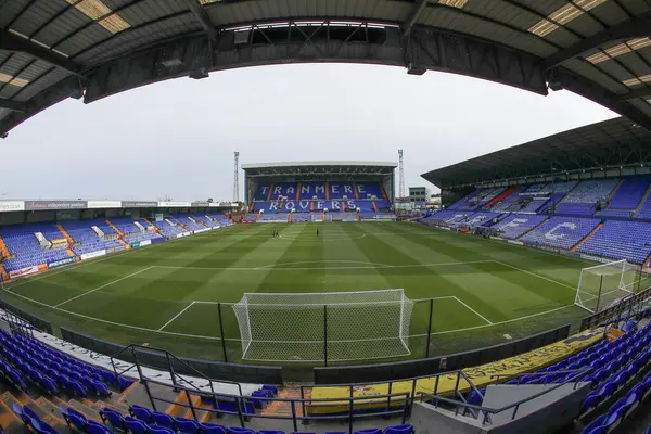 Prenton Park 'ın 30 Temmuz 2024' te İngiltere 'nin Birkenhead kentindeki Prenton Park' ta oynanan Tranmere Rovers-Blackpool maçındaki genel görüntüsü.