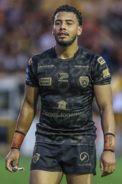 Leigh Leoparları 'ndan Darnell Mcintosh Betfred Süper Lig 20. Raundunda Castleford Tigers, Leigh Leopards' a karşı The Mend-A-Hose Jungle, Castleford, Birleşik Krallık, 1 Ağustos 2024