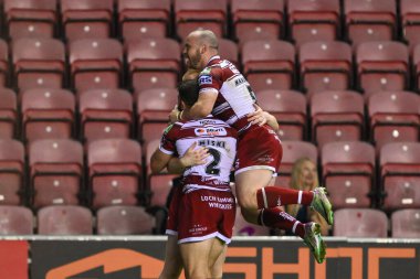Wigan Warriorsley 'den Zach Eckersley, 1 Ağustos 2024' te Wigan Warriors ile Huddersfield Giants arasındaki 20.