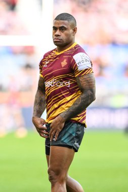 Huddersfield Giants takımından Kevin Naiqama, 1 Ağustos 2024 'te İngiltere' nin Wigan Stadyumu 'nda oynanan Wigan Warriors - Huddersfield Giants maçının 20.