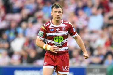 Wigan Warriors takımından Harry Smith, Wigan Warriors ile Wigan Warriors arasında oynanan 20. Raundda Wigan Warriors 'a karşı DW Stadyumu, Wigan, İngiltere, 1 Ağustos 2024