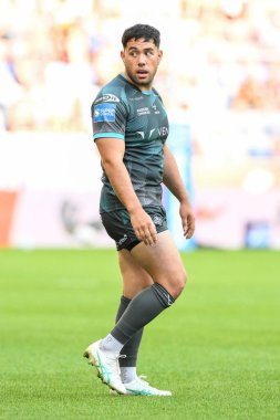 Huddersfield Giants takımından Andre Savelio, 1 Ağustos 2024 'te Wigan Warriors' a karşı Huddersfield Giants maçında Wigan Stadyumu, Wigan, İngiltere