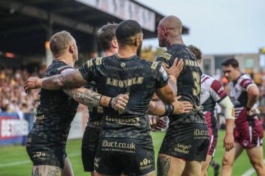 Leigh Leoparları 'ndan Zak Hardaker, 1 Ağustos 2024' te İngiltere 'nin Castleford kentinde oynanan The Mend-A-Hose Jungle, Castleford, İngiltere Süper Lig 20.