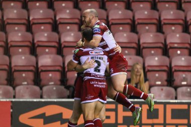 Wigan Warriors takımından Zach Eckersley, 1 Ağustos 2024 'te Wigan Warriors ile Huddersfield Giants arasında oynanan 20.