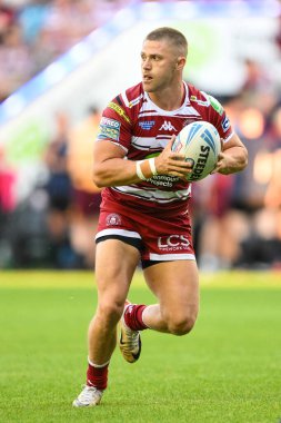 Wigan Warriors takımından Ryan Hampshire, 1 Ağustos 2024 'te Wigan Warriors ile Huddersfield Giants arasında oynanan 20.