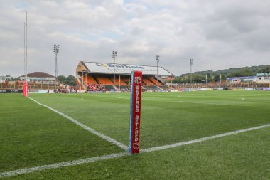 Betfred Süper Lig 20. Raundunda The Mend-A-Hose Jungle, Castleford, Birleşik Krallık, 1 Ağustos 2024 'te The Mend-A-Hose Jungle' da Castleford Tigers - Leigh Leopards maçının genel görünümü