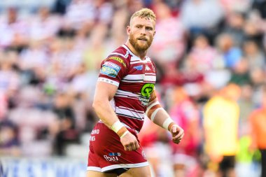 Wigan Warriors takımından Luke Thompson, Wigan Warriors ile Wigan Warriors arasında oynanan 20. Raundda Wigan Warriors 'a karşı DW Stadyumu, Wigan, İngiltere, 1 Ağustos 2024