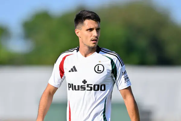 stock image Bartosz Kapustka of Legia Warszawa during the UEFA Europa Conference League Second Qualifying Round 2nd leg match Caernarfon Town vs Legia Warsaw at Nantporth, Bangor, United Kingdom, 1st August 2024