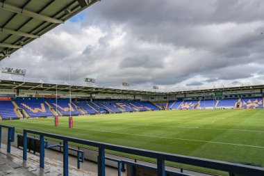 Halliwell Jones Stadyumu 'nun Betfred Süper Lig 20. Raundunda Halliwell Jones Stadyumu' nda Warrington Wolves 'a karşı Hull KR maçının genel görüntüsü, 2 Ağustos 2024
