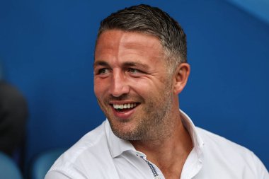 Sam Burgess Warrington Wolves 'un baş antrenörü 20. Betfred Süper Lig karşılaşmasında Warrington Wolves, Hull KR' a karşı Halliwell Jones Stadyumu, Warrington, Birleşik Krallık, 2 Ağustos 2024