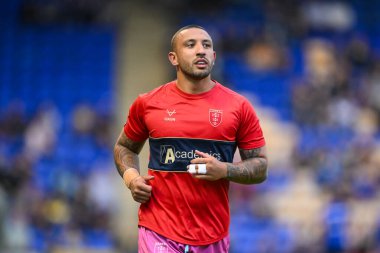 Hull KR 'dan Elliot Minchella, 2 Ağustos 2024' te Warrington Jones Stadyumu 'nda oynanan 20. Betfred Süper Lig karşılaşmasında Warrington Wolves' a karşı Hull KR karşılaşmasında ısınacak.