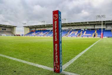 Halliwell Jones Stadyumu 'nun Betfred Süper Lig 20. Raundunda Halliwell Jones Stadyumu' nda Warrington Wolves 'a karşı Hull KR maçının genel görüntüsü, 2 Ağustos 2024