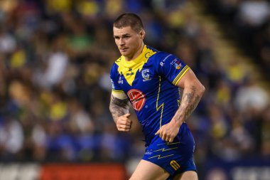 Warrington Wolves takımından John Bateman 20. Betfred Süper Lig karşılaşmasında Warrington Wolves, Hull KR 'a karşı Halliwell Jones Stadyumu, Warrington, 2 Ağustos 2024