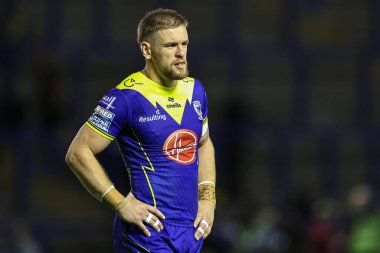 Warrington Wolves 'dan üzgün bir Matt Dufty Betfred Süper Lig 20. raundunda oynadığı maçın ardından Halliwell Jones Stadyumu, Warrington, Birleşik Krallık' ta oynanan Warrington Wolves vs Hull KR maçında