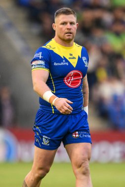 Warrington Wolves takımının Luke Yates 'i 20. Betfred Süper Lig karşılaşmasında Warrington Wolves, Hull KR' a karşı Halliwell Jones Stadyumu, Warrington, 2 Ağustos 2024