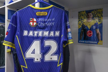 Warrington Wolves 'dan John Bateman' ın 20. Betfred Süper Ligi karşılaşması sırasında oynadığı John Bateman maçı Warrington Wolves 'a karşı Hull KR, Halliwell Jones Stadyumu, Warrington, Birleşik Krallık, 2 Ağustos 2024