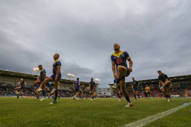 Warrington Wolves takımından Matt Dufty, 2 Ağustos 2024 'te Warrington Jones Stadyumu' nda oynanan Warrington Wolves vs Hull KR maçında oynanan Betfred Süper Lig 20.