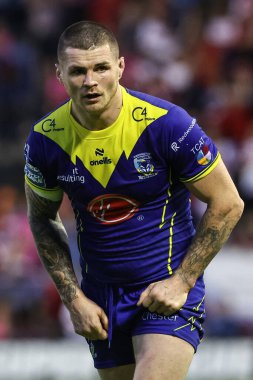Warrington Wolves takımından John Bateman 20. Betfred Süper Lig karşılaşmasında Warrington Wolves, Hull KR 'a karşı Halliwell Jones Stadyumu, Warrington, 2 Ağustos 2024
